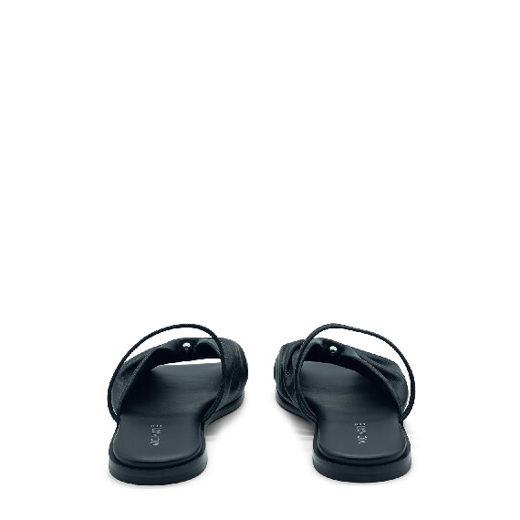 Square open  black piercing sandal